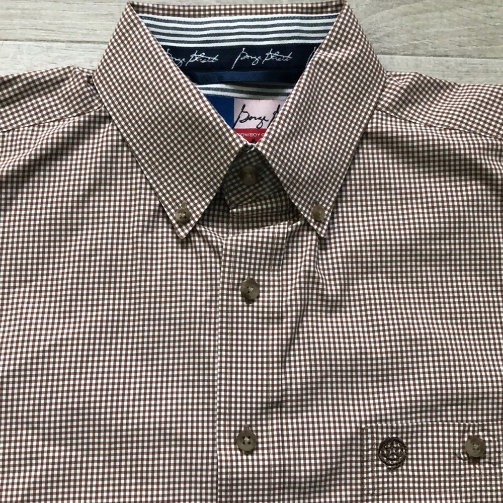Wrangler Men George Strait Long Sleeve Button Down Printed Shirt size LT